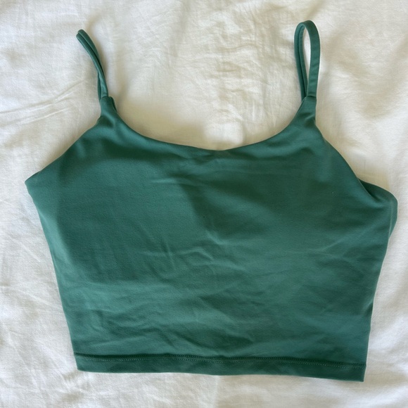 teal Amazon cropped workout top - Picture 3 of 5